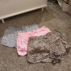 Stylish Women's Shorts Set - Leopard, Pink, and Striped